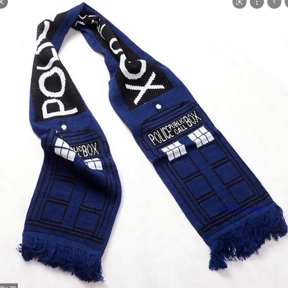 Dr Doctor Public Call Box  Blue Winter Warm Scarf